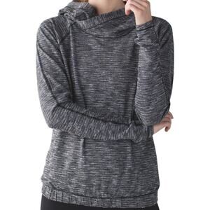 Lululemon Healthy Heart Pullover II Rulu Slim Thumbhole Coco Pique Black White 8